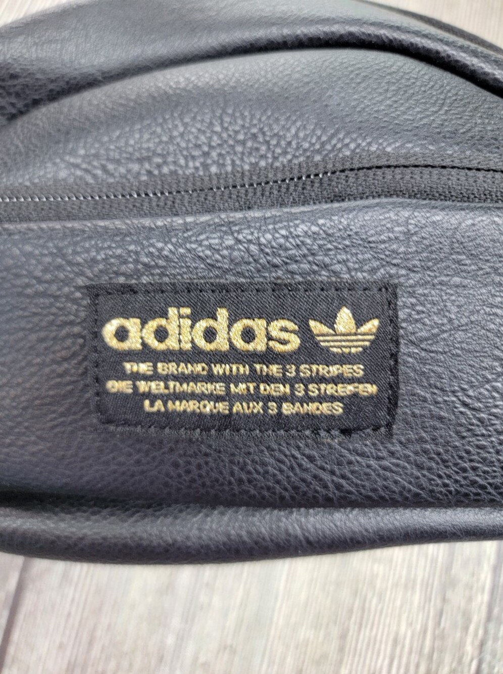 Adidas Originals Faux Leather Waist Pack Fanny Pack Black Gold Festival Unisex - Picture 12 of 16